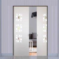 Eclisse 10mm Dama Murano Design on Clear or Satin Glass Syntesis Double Pocket Door