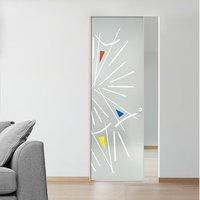 Eclisse 10mm Pastelli Murano Design on Clear or Satin Glass Syntesis Pocket Door