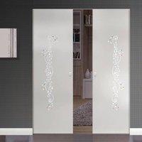 Eclisse 10mm Coriandoli Murano Design on Clear or Satin Glass Syntesis Double Pocket Door