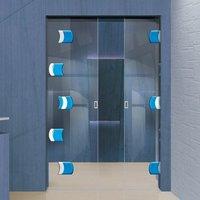 Eclisse 10mm Onde Murano Design on Clear or Satin Glass Syntesis Double Pocket Door