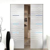 Eclisse 10mm Tunisi Murano Design on Clear or Satin Glass Syntesis Double Pocket Door