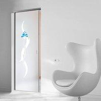 Eclisse 10mm Alba Murano Design on Clear or Satin Glass Syntesis Pocket Door