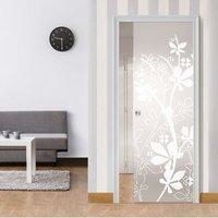 Eclisse 10mm Jungle Sandblasted Design on Clear or Satin Glass Pocket Door