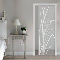 Eclisse 10mm Canne Al Vento Sandblasted Design on Clear or Satin Glass Pocket Door