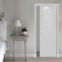 eclisse 10mm gloss white solid colour glass pocket door 9010