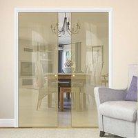 eclisse 10mm satin amber tinted glass double pocket door 8109