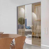 Eclisse 10mm Bronze Tinted Glass Syntesis Double Pocket Door - No Design