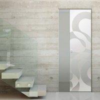 eclisse 10mm illusione sandblasted design on clear or satin glass synt ...