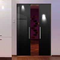 eclisse 10mm gloss black colour glass syntesis double pocket door 9005