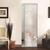 Eclisse 10mm Riflessi Sandblasted Design on Clear or Satin Glass Syntesis Pocket Door