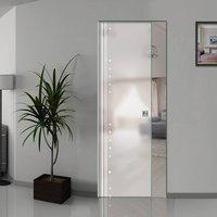 Eclisse 10mm Banda Sandblasted Design on Clear or Satin Glass Syntesis Pocket Door