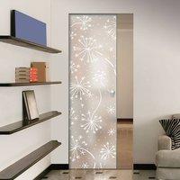 Eclisse 10mm Blow Sandblasted Design on Clear or Satin Glass Syntesis Pocket Door