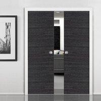Eco Grigio Ash Grey Double Pocket Doors - Prefinished