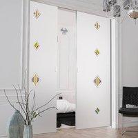 Eclisse 10mm Obliquo Murano Design on Clear or Satin Glass Double Pocket Door