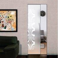 Eclisse 10mm Kenya Sandblasted Design on Clear or Satin Glass Syntesis Pocket Door