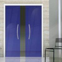 Eclisse 10mm Satin Blue Tinted Glass Double Pocket Door - 8133