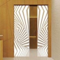Eclisse 10mm Avalon Sandblasted Design on Clear or Satin Glass Syntesis Double Pocket Door