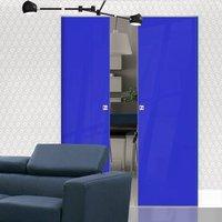 eclisse 10mm gloss blue colour glass syntesis double pocket door 5002