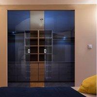 Eclisse 10mm Satin Blue Colour Glass Syntesis Double Pocket Door - 8133