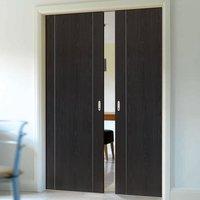 Eco Argento Ash Grey Double Pocket Doors - Prefinished