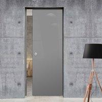 Eclisse 10mm Gloss Grey Solid Colour Glass Pocket Door - 7024