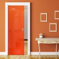 eclisse 10mm satin red orange tinted glass pocket door 8136