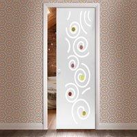 Eclisse 10mm Girandole Murano Design on Clear or Satin Glass Pocket Door