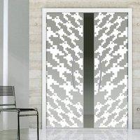 Eclisse 10mm Games Sandblasted Design on Clear or Satin Glass Double Pocket Door