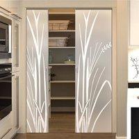 eclisse 10mm canne al vento sandblasted design on clear or satin glass ...