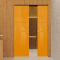 eclisse 10mm gloss orange colour glass syntesis double pocket door 200 ...