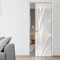 eclisse 10mm canne al vento sandblasted design on clear or satin glass ...