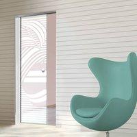 Eclisse 10mm Enkl Sandblasted Design on Clear or Satin Glass Syntesis Pocket Door