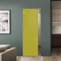 eclisse 10mm gloss yellow green colour glass syntesis pocket door 1027