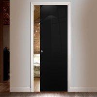 eclisse 10mm gloss black solid colour glass pocket door 9005