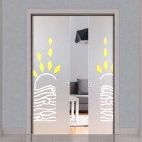 Eclisse 10mm Sardinia Murano Design on Clear or Satin Glass Double Pocket Door