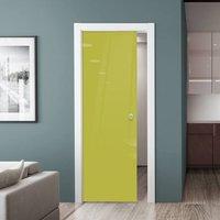 eclisse 10mm gloss yellow green solid colour glass pocket door 1027