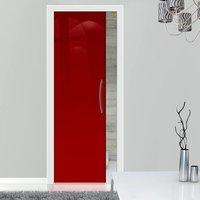 Eclisse 10mm Gloss Red Solid Colour Glass Pocket Door - 3003