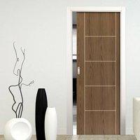 Eco Mocha Walnut Single Pocket Door - Prefinished