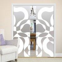 eclisse 10mm illusione sandblasted design on clear or satin glass doub ...