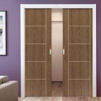 eco mocha walnut double pocket doors prefinished