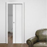 Eco Parelo Satin White Single Pocket Door - Prefinished
