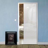 Eclisse 10mm Satin White Tinted Glass Pocket Door - 8105