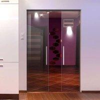 Eclisse 10mm Clear Glass Syntesis Double Pocket Door - No Design