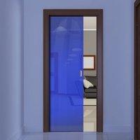 eclisse 10mm satin blue tinted glass pocket door 8133