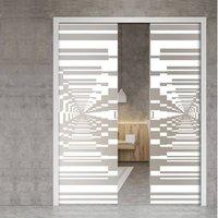 eclisse 10mm ate sandblasted design on clear or satin glass double poc ...