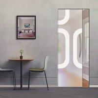 Eclisse 10mm Space Age Sandblasted Design on Clear or Satin Glass Syntesis Pocket Door