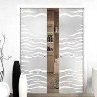 eclisse 10mm alga sandblasted design on clear or satin glass double po ...