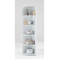 Ecki2 Wooden Corner Shelf in White with Five Compartments