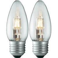 Eco halogen 100 mm Sygonix 230 V E27 28 W Warm white EEC: C Candle shape dimmable 2 pc(s)