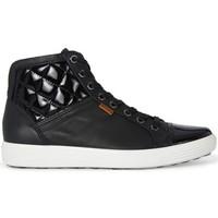 ecco soft 7 womens shoes high top trainers in black